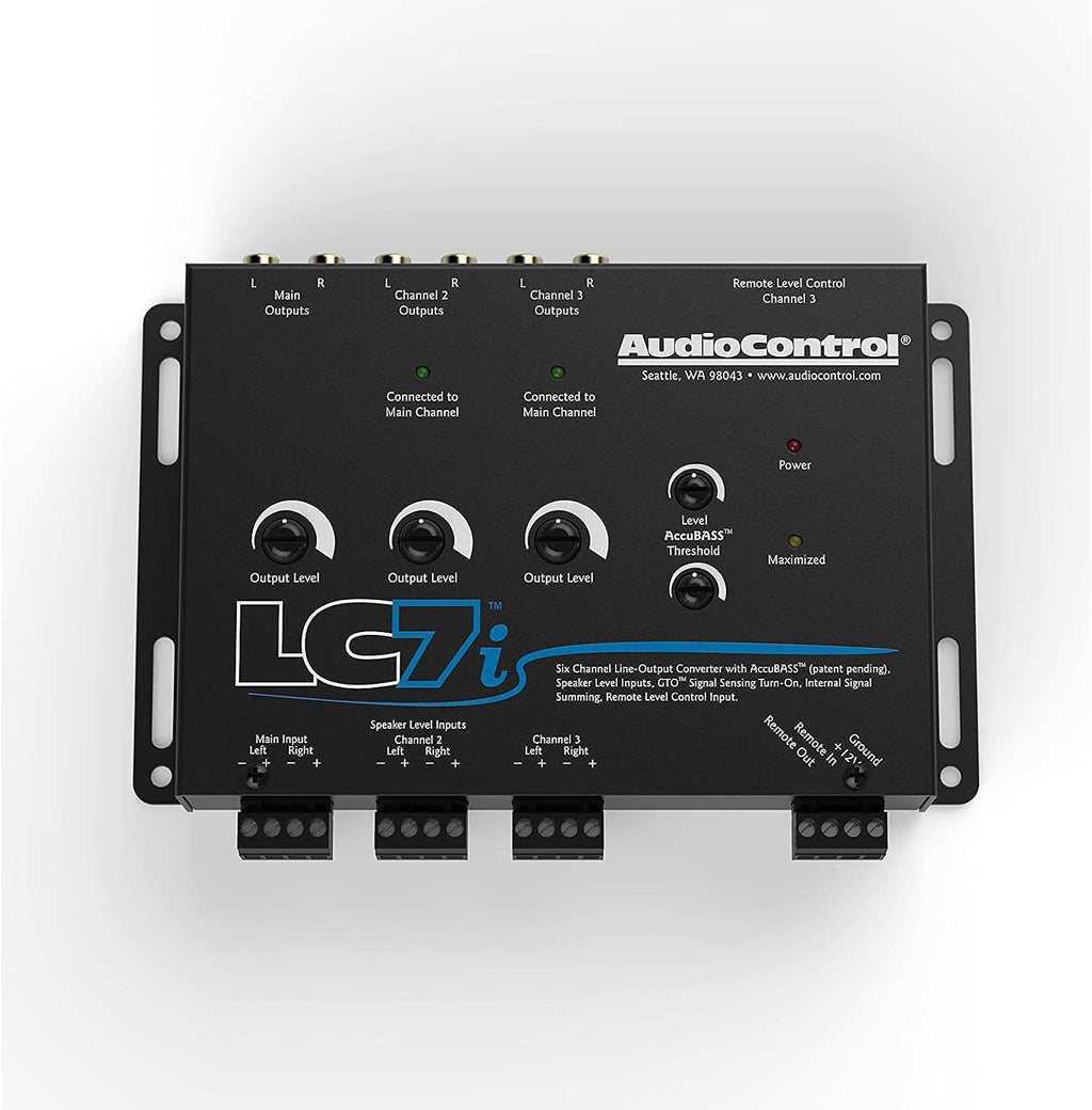 AudioControl LC7i - Black Six Channel Line Out Converter with AccuBASS & 5-year warranty*!