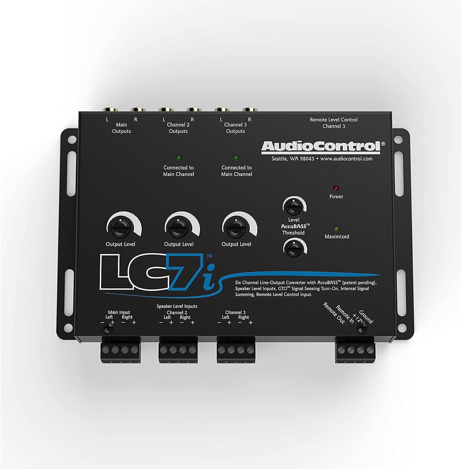 AudioControl LC7i - Black Six Channel Line Out Converter with AccuBASS & 5-year warranty*!