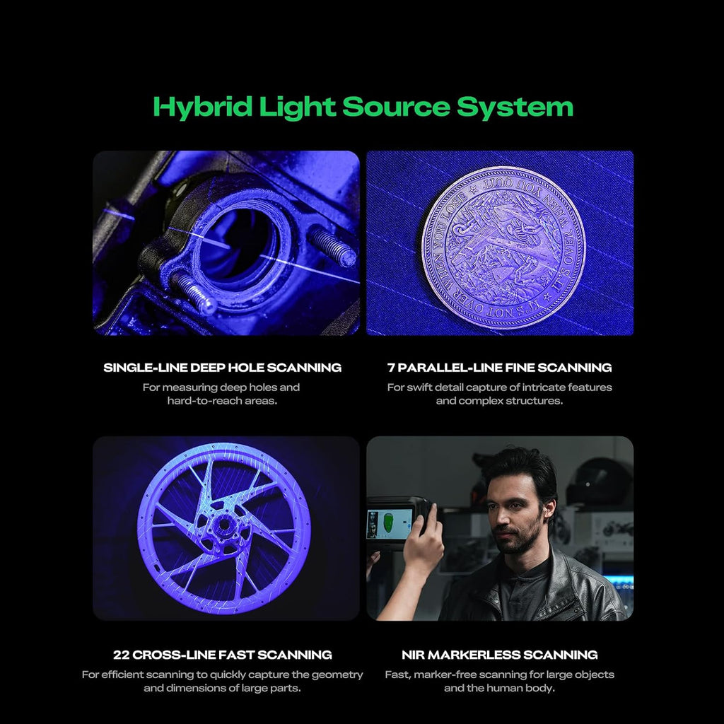 Creality Sermoon P1 3D Scanner with Built-in PC, Wireless Professional CAD/Reverse Engineering to 3D Printing & Art Design, 0.02mm Accuracy, 100FPS Blue Laser Scanning with WiFi 7