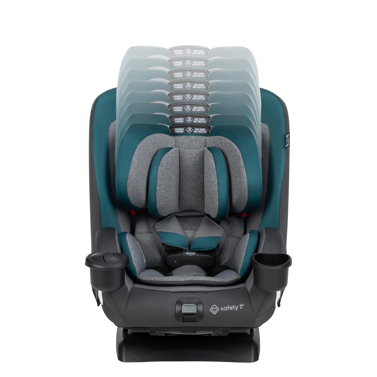 Safety 1st EverSlim 4-in-1 Convertible Car Seat, SecureTech Chest Clip, Ultra-Slim, 4-Mode Infant to Booster, Baby Car Seat, Fits 5-100 lbs, Memory Foam, Fiddlehead
