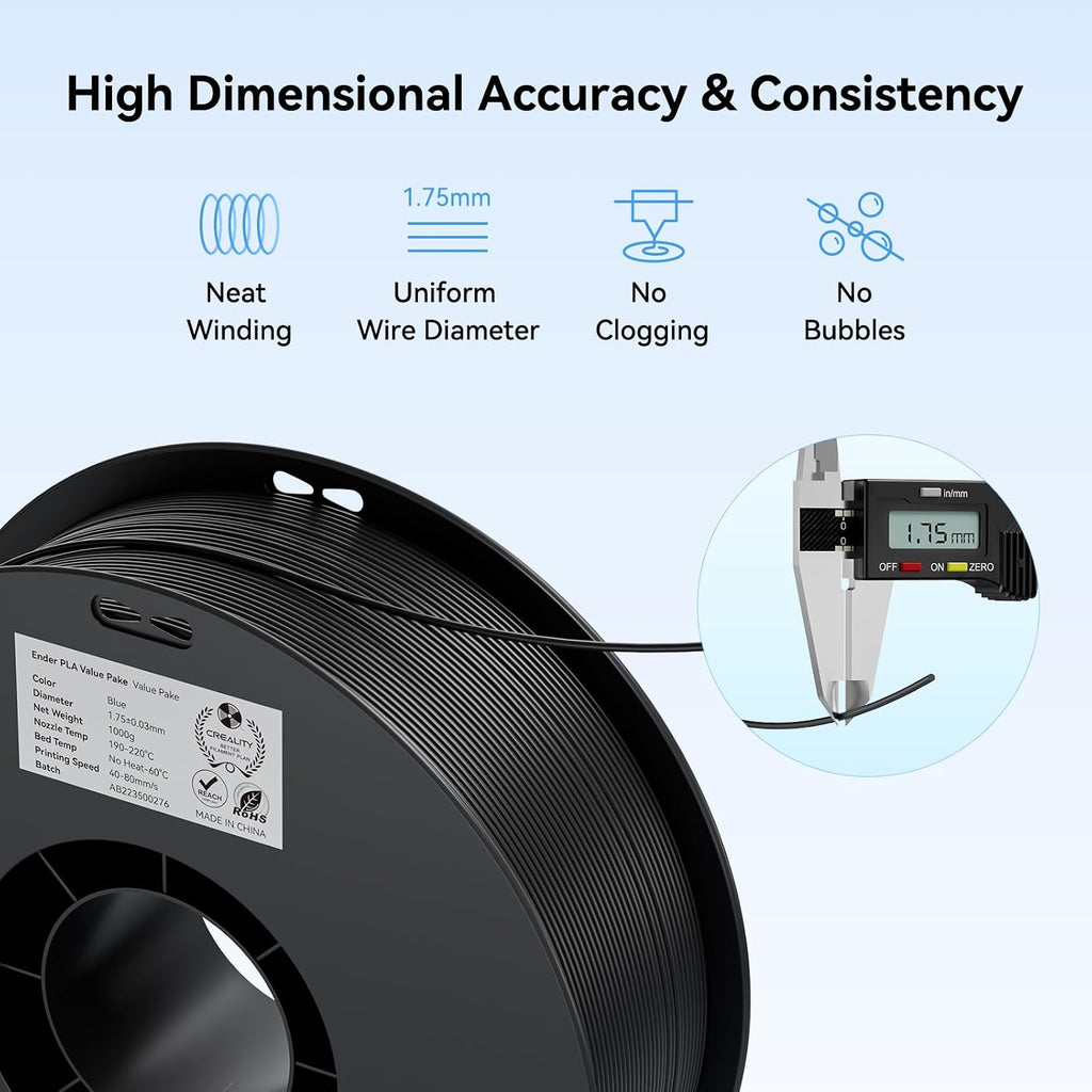 Creality K2 SE 3D Printer Bundle with 2kg PLA Filament 1.75mm Black & White