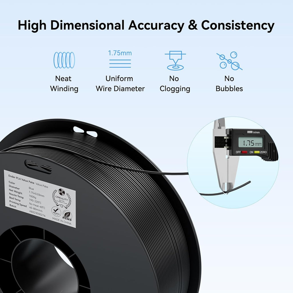 Creality Ender 3 V3 Plus 3D Printer Bundle with PLA Filament 1.75mm 4 Packs（2 White and 2 Black）