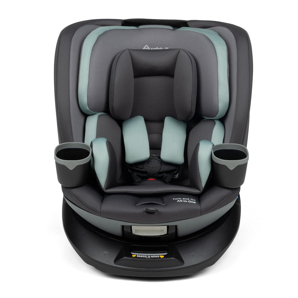 Safety 1st Turn and Go 360 ST Rotating All-in-One Convertible Car Seat, SafetySwivel Technology, SecureTech Installation, 3-in-1 Rear-Facing, Forward-Facing, Booster, 5-100 lbs, Seafoam Mist