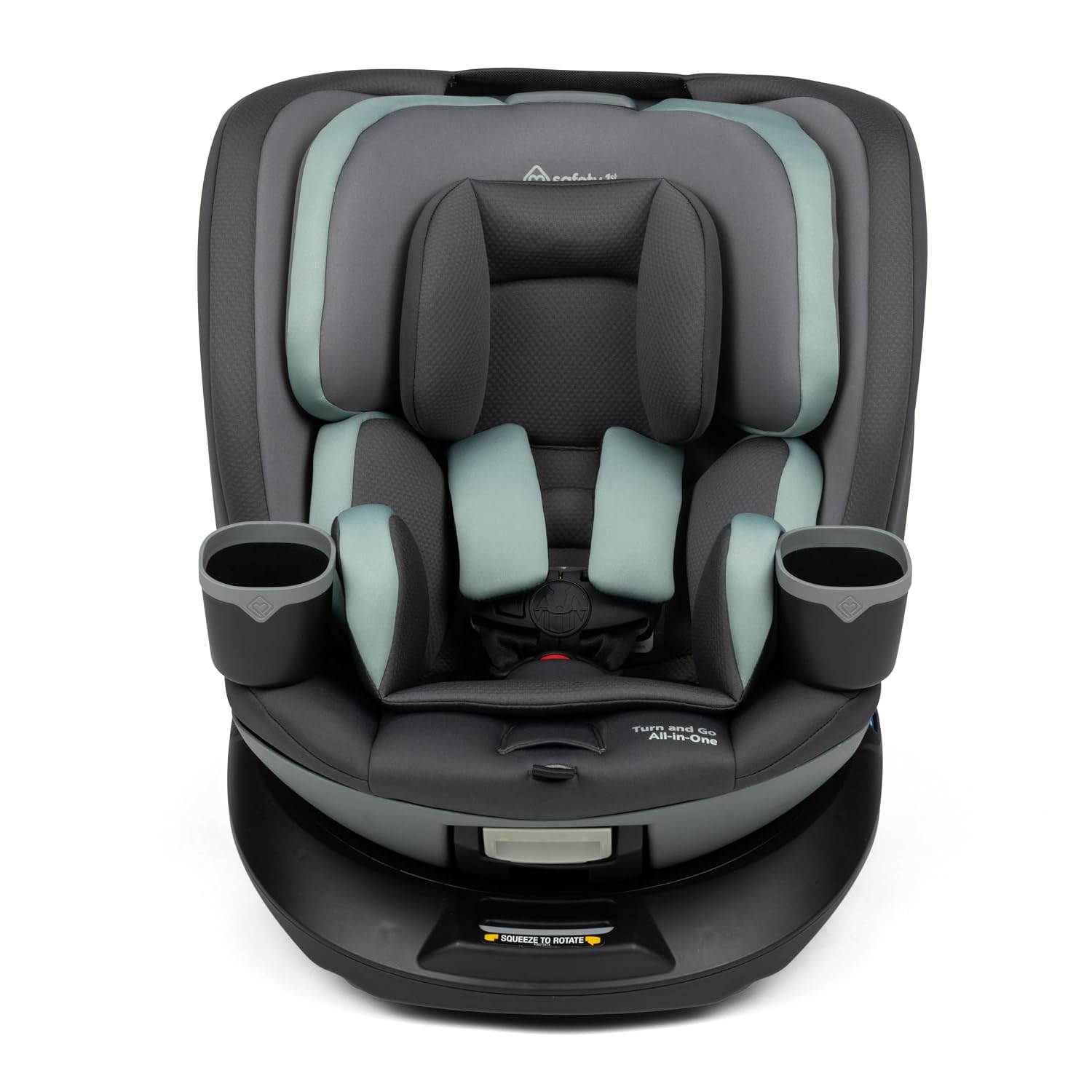 Safety 1st Turn and Go 360 ST Rotating All-in-One Convertible Car Seat, SafetySwivel Technology, SecureTech Installation, 3-in-1 Rear-Facing, Forward-Facing, Booster, 5-100 lbs, Seafoam Mist