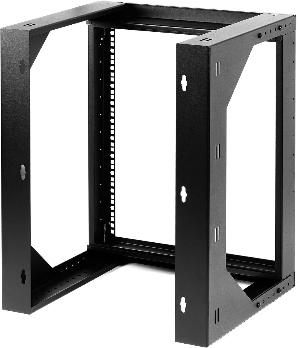 Rosewill 12U Server Rack with Swing Gate -Wall Mount Rack for 19 Inch IT Equipment Open Frame Rack AV & Server Adjustable Depth 18 inches to 26 inches 9U Rack, Black