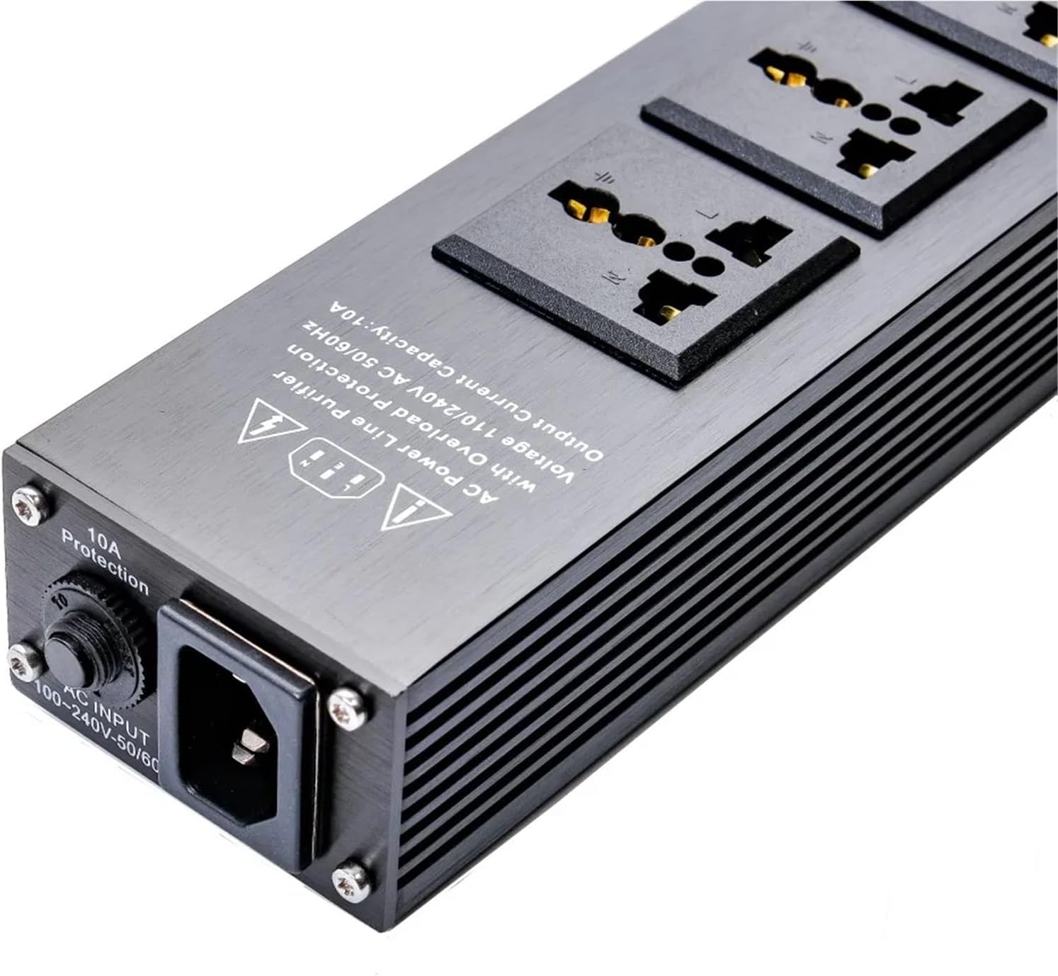 1PCS HiFi MT-102 Audio Noise AC Power Filter Power Conditioner Power Purifier Surge Protection with EU Outlets Power Strip(Silver,EU Plug)