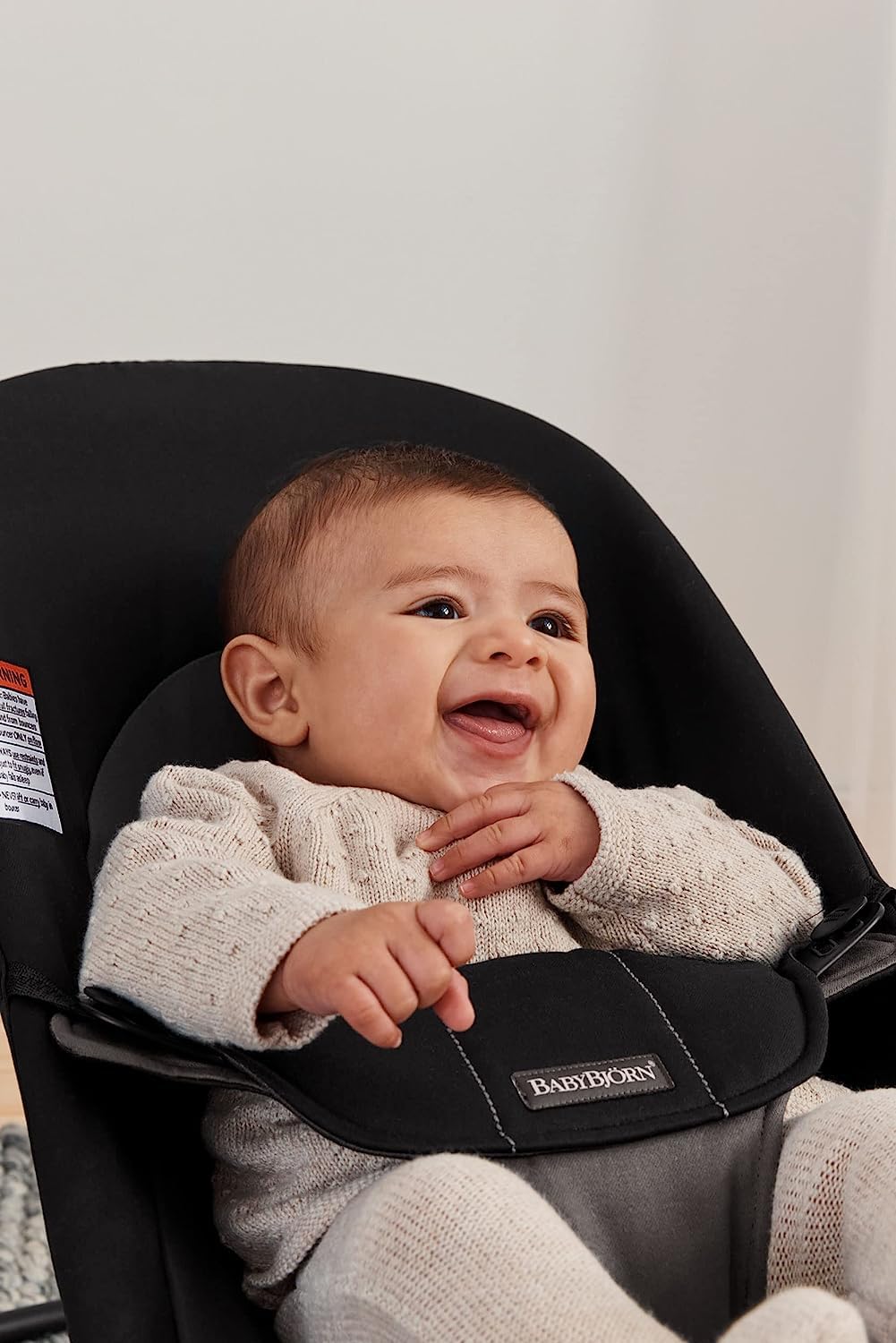 BabyBjörn Bouncer Balance Soft, Black/Dark Gray, Woven | 2-in-1 Adjustable Baby Bouncer Seat and Toddler Chair, Newborn to Toddler (8-29 lbs), 4 Positions, Lightweight & Portable