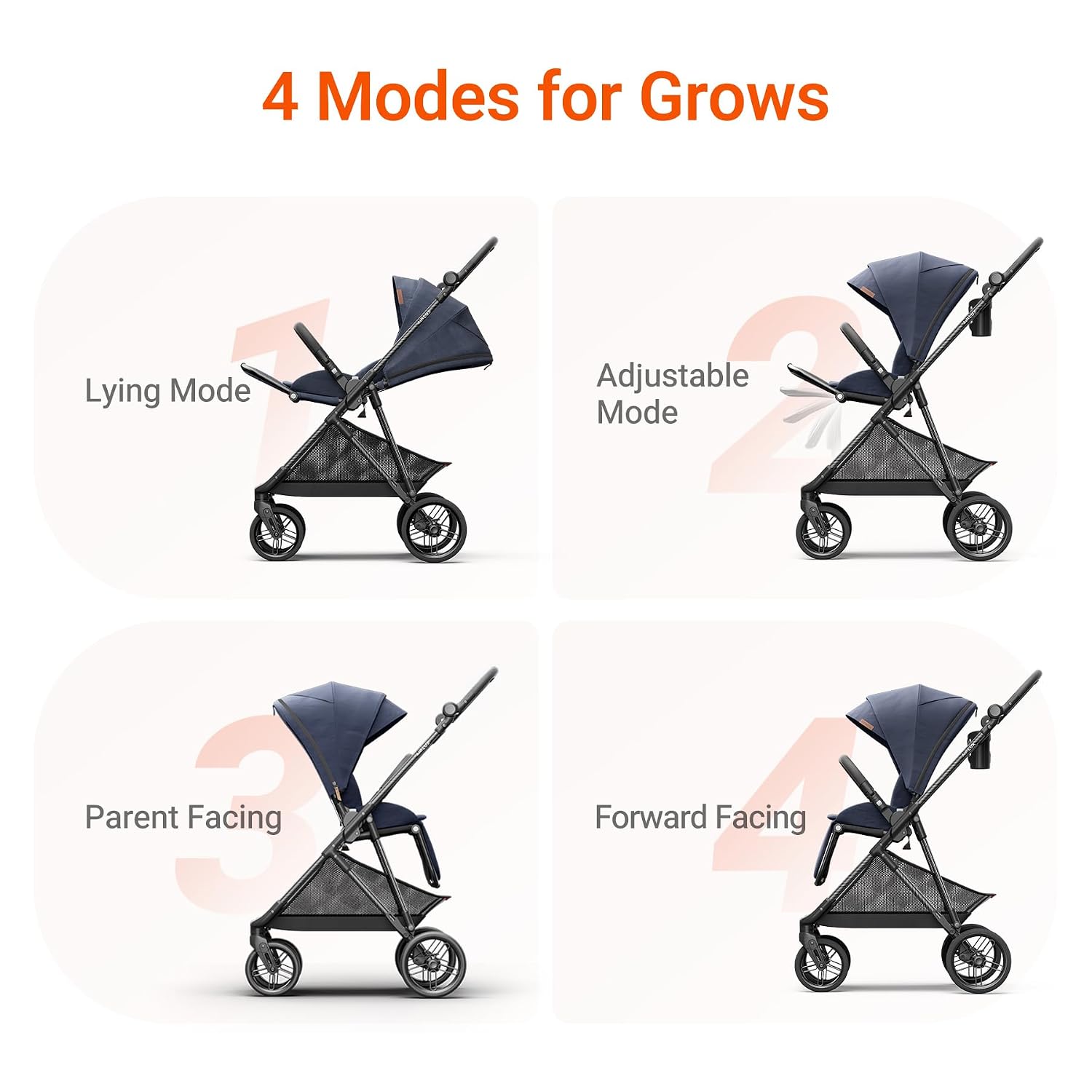 MAMAZING Air Lux Baby Stroller, Carbon Fiber Frame Only 15.8lbs, Compact Fold Toddler Stroller with Reversible All-Season Seat, Included UPF 50+ Canopy, Large Storage Basket, Magnetic Buckle Harness