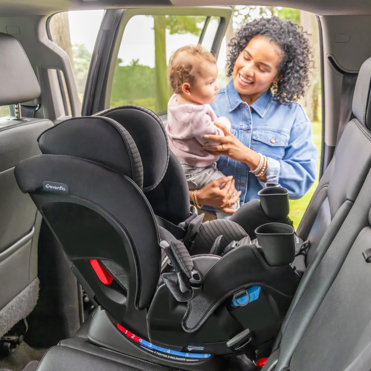 Evenflo All4Stages Slim 4-in-1 Convertible Car Seat (Tybee Black)