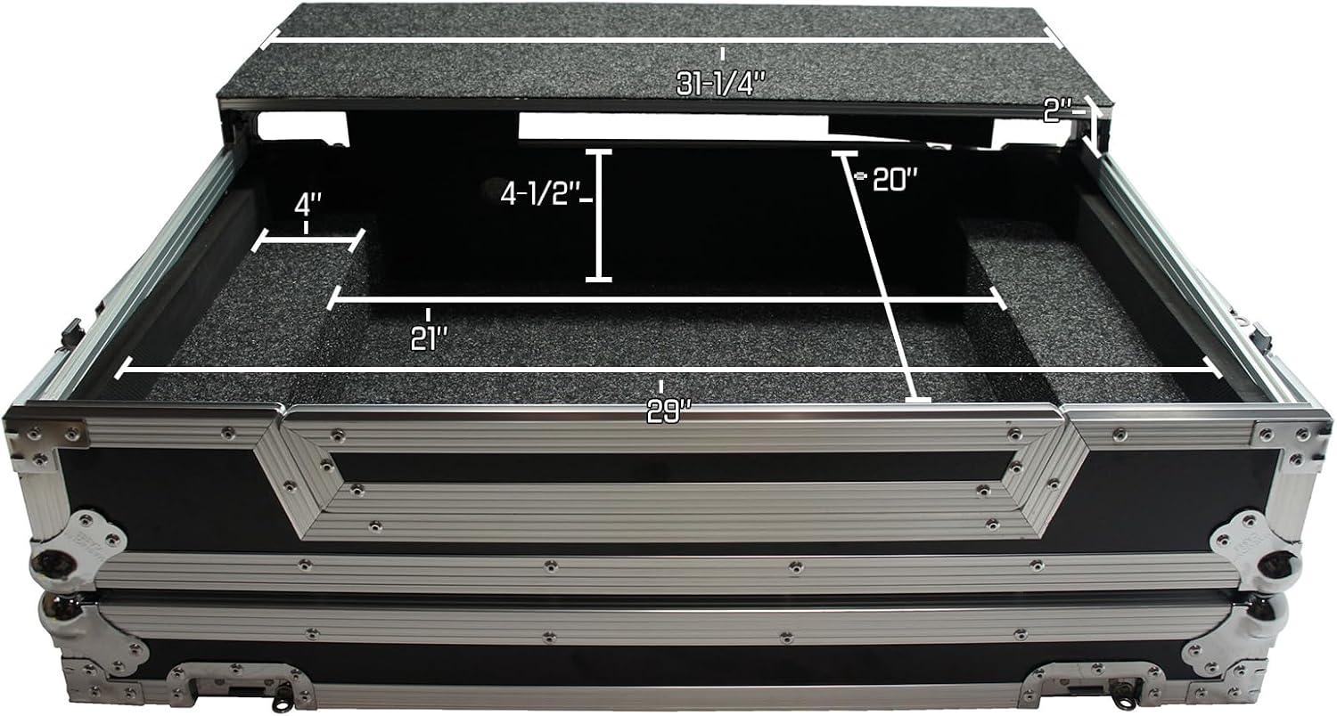 Harmony Audio HCMCX8000LT Flight Glide Laptop Stand DJ Custom Case Compatible with Denon MCX8000