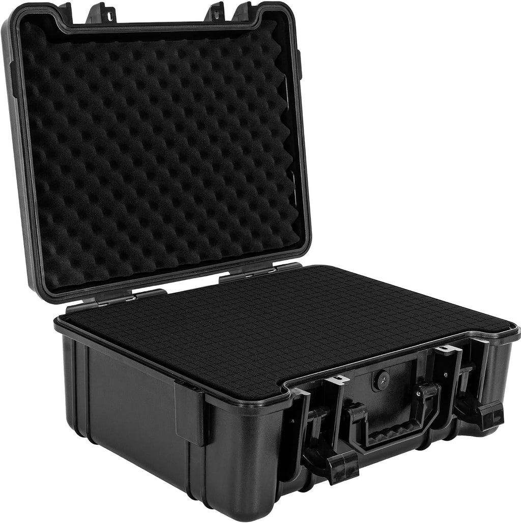 Hard Carrying Case,Shockproof Storage Box with Customizable Foam,Portable Protective Tool Box for Microphone,Recorder,Electronics,Tools,Cameras,Equipment and More, 21.5' x 17.3' x 6'