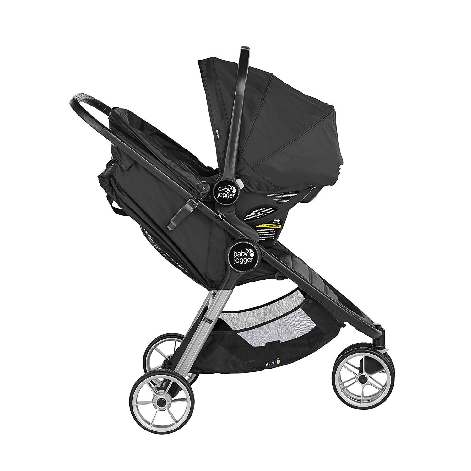 Baby Jogger® City Go 2 Infant Car Seat, Baby Travel Car Seat, Included RapidLock Carseat Base, Pike Exclusive Includes Leatherette Handlebar and Premium Fabrics, Slate