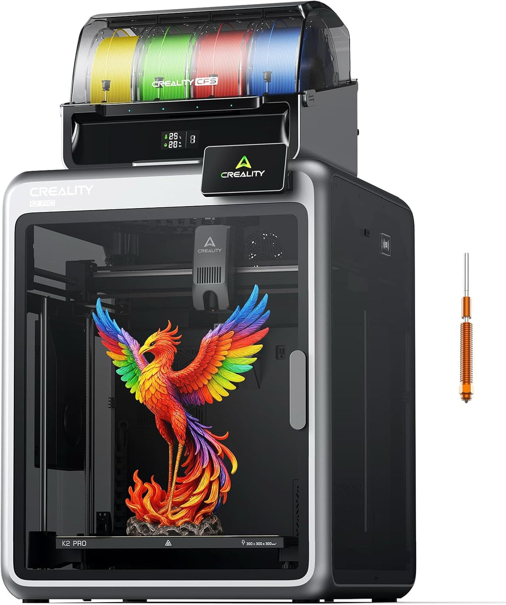 Creality K2 Pro Combo (A) 3D Printer, Multicolor 3D Printer with CFS, 600mm/s Max High-Speed, Dual AI Camera, Fully Assembled Auto Leveling, 300x300x300mm Large Print Volume, for Pros & Hobbyist