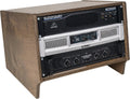 Sound Town DIY 6U Angled Desktop Turret Studio Rack with Solid Baltic Birch Plywood, Weathered Brown, Assembly Required (SDRK-Y6SLB)