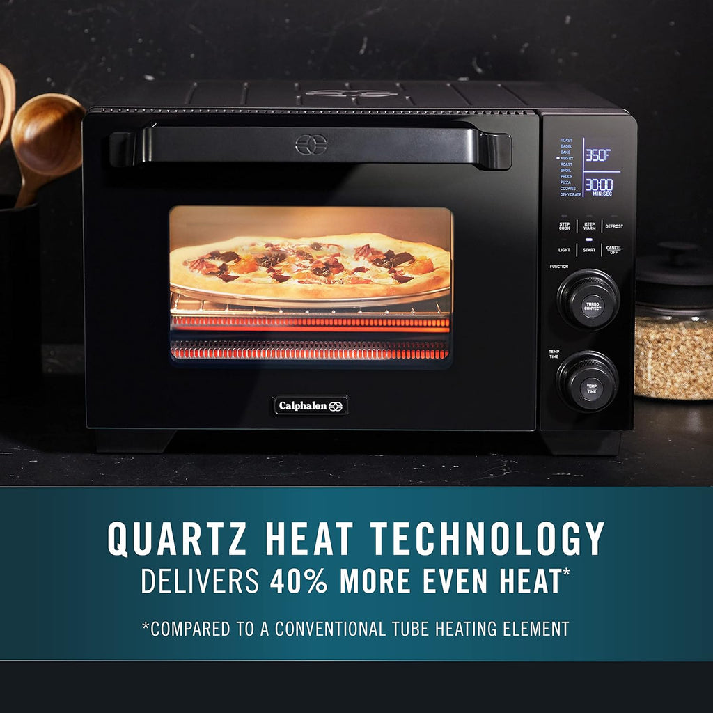 Calphalon Air Fryer Oven, 11-in-1 Toaster Oven Air Fryer Combo, Cool Touch Exterior, 26.4 QT/25 L, Fits 12' Pizza, Stainless Steel