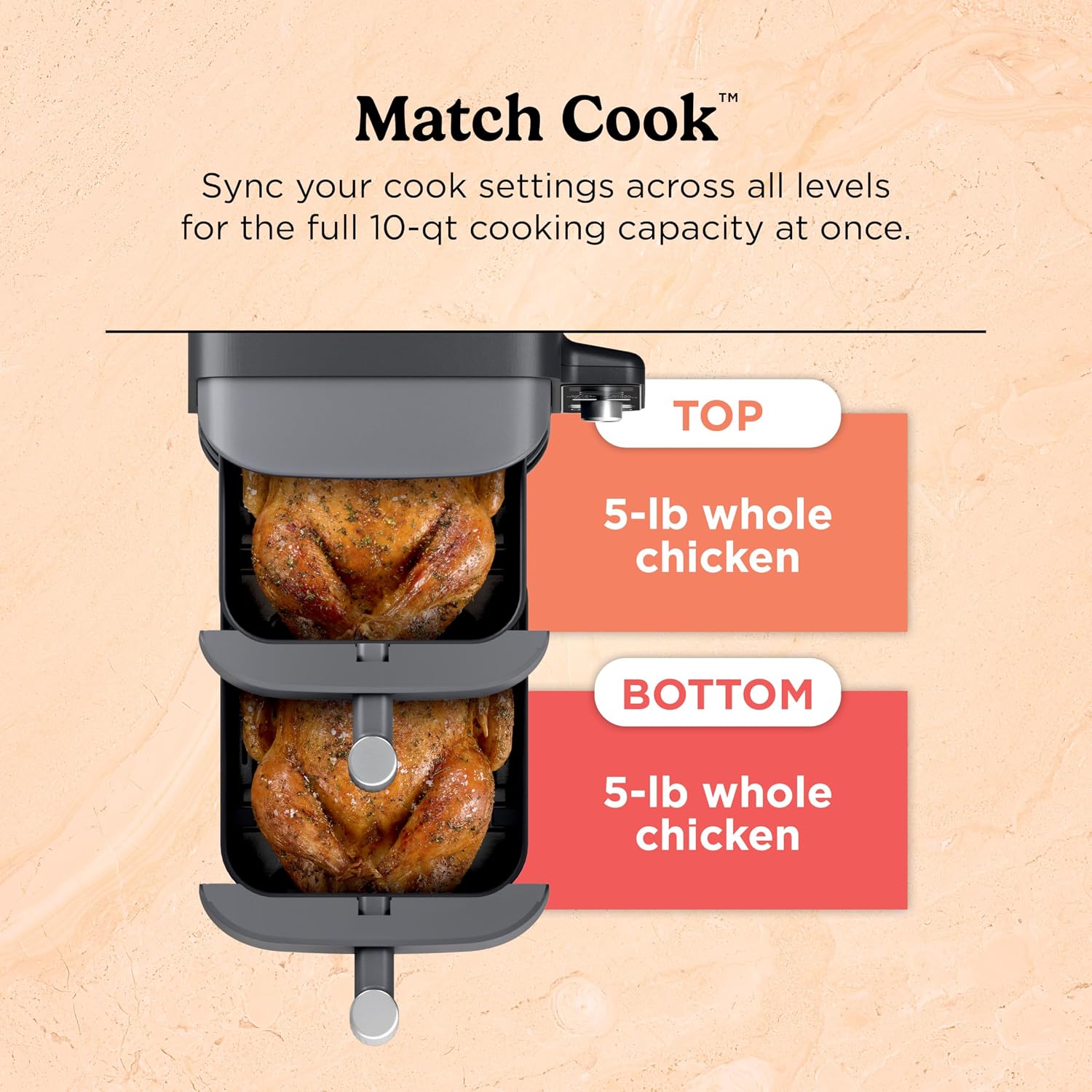 Ninja DoubleStack XL 2-Basket Air Fryer, Smart Cook System, DoubleStack Technology Cooks 4 Foods at Once, 10 QT, 6-in-1, Air Fry, Broil, Bake, Easy Meals, Easy Clean,Grey, SL401 (Renewed)