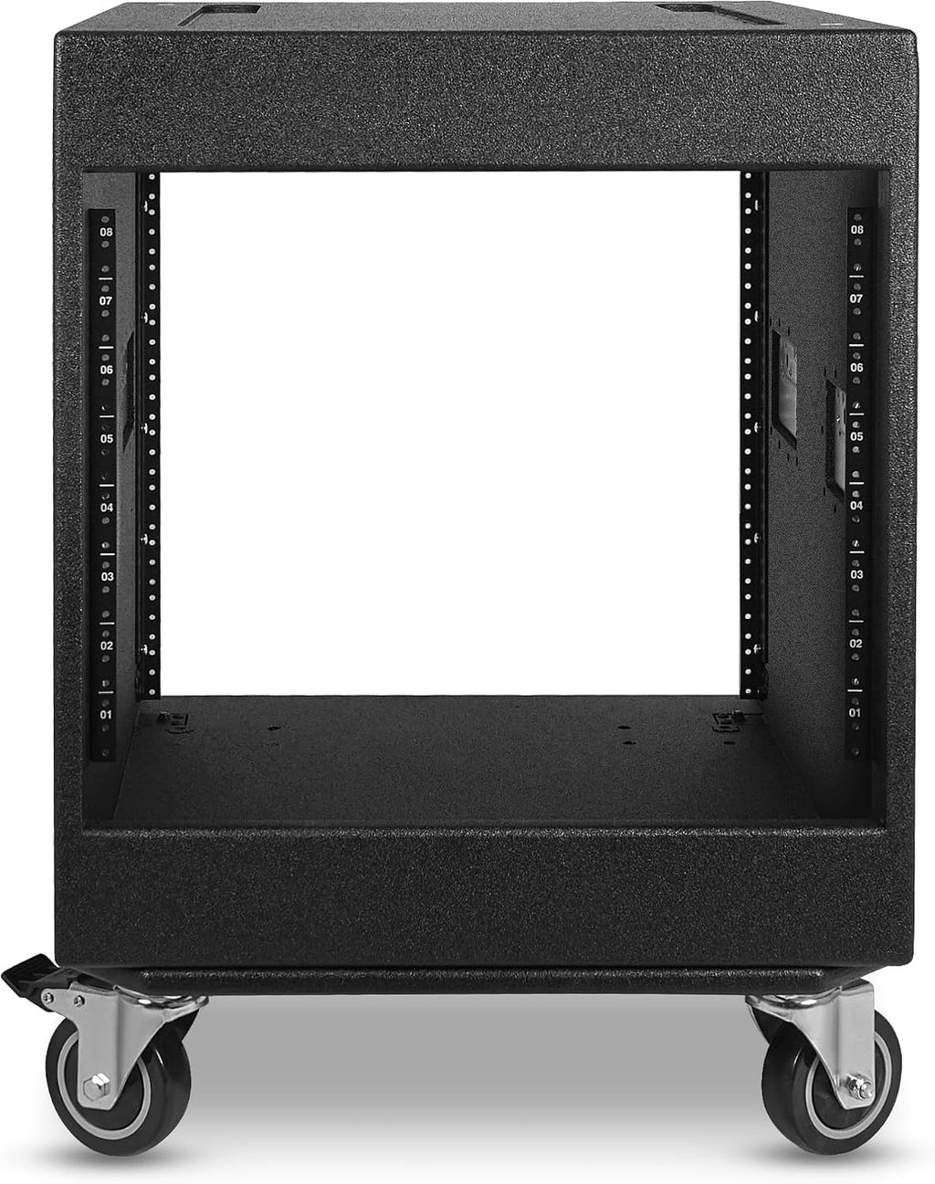 Sound Town 12U PA/DJ Rack/Road Case with 12-Space, Industry-Grade 0.7' (18mm) Plywood with Polyurea Coating, Rain Cover, Casters, 21.7' Rackable Depth - Pro Tour Grade (STRCP-12UW)