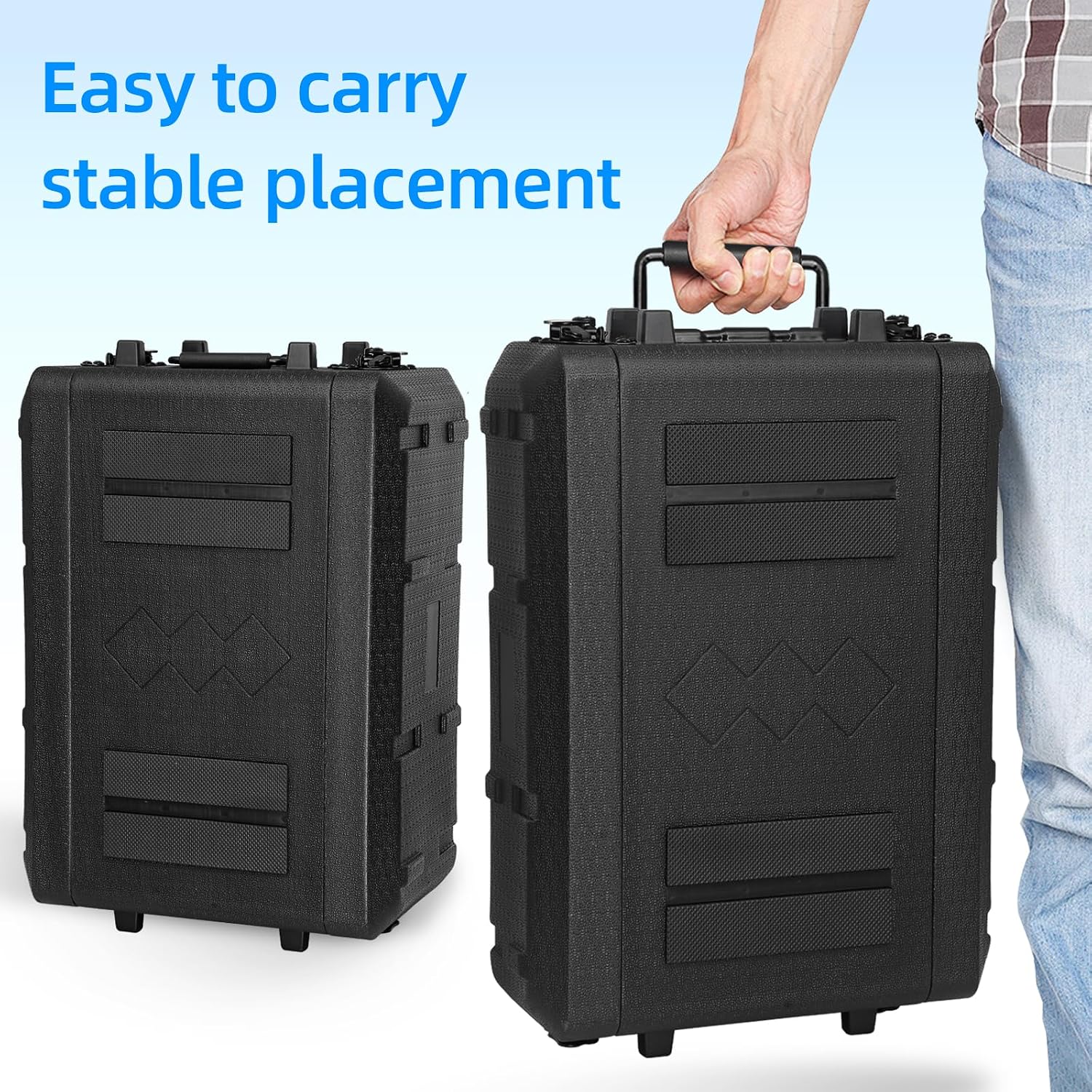 4U Rack Case Shallow 17' Depth, 19' Rackmount Flight Cases Easy Installation Portable Carry Watertight Dust Proof 2 Space Shockproof Mount Racks with Microphone Compartments Space Saving