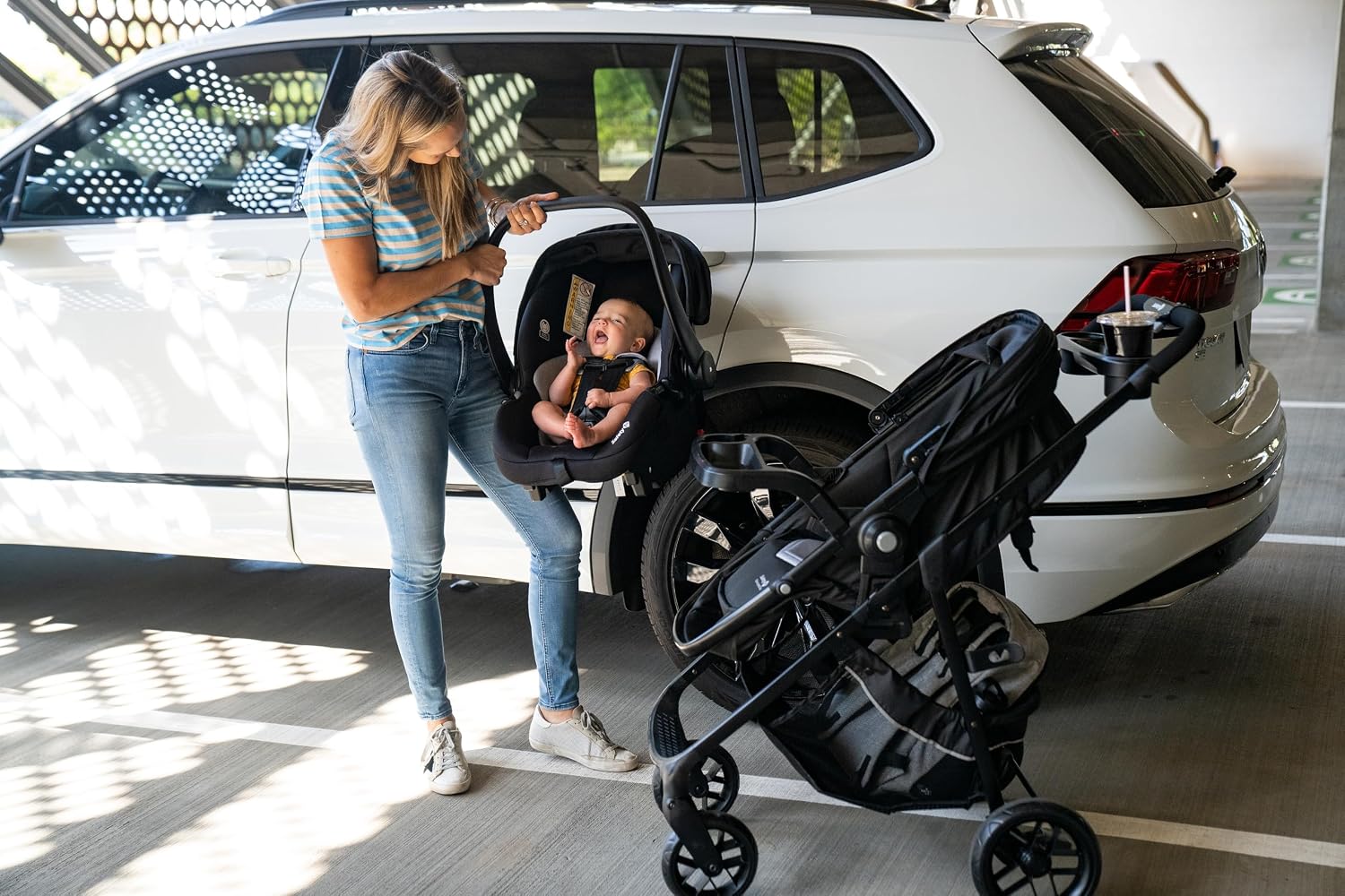 Safety 1st Grow and Go Flex 8-in-1 Travel System, Infant Car Seat Stroller Combo, Orchid Bloom