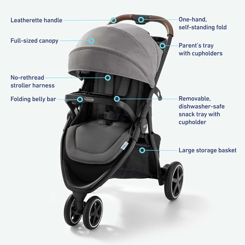Graco® Outpace LX All-Terrain Travel System - Includes SnugRide Lite Infant Car Seat, Briggs, High-Performance Stroller/Car Seat Combo, Practical & Durable