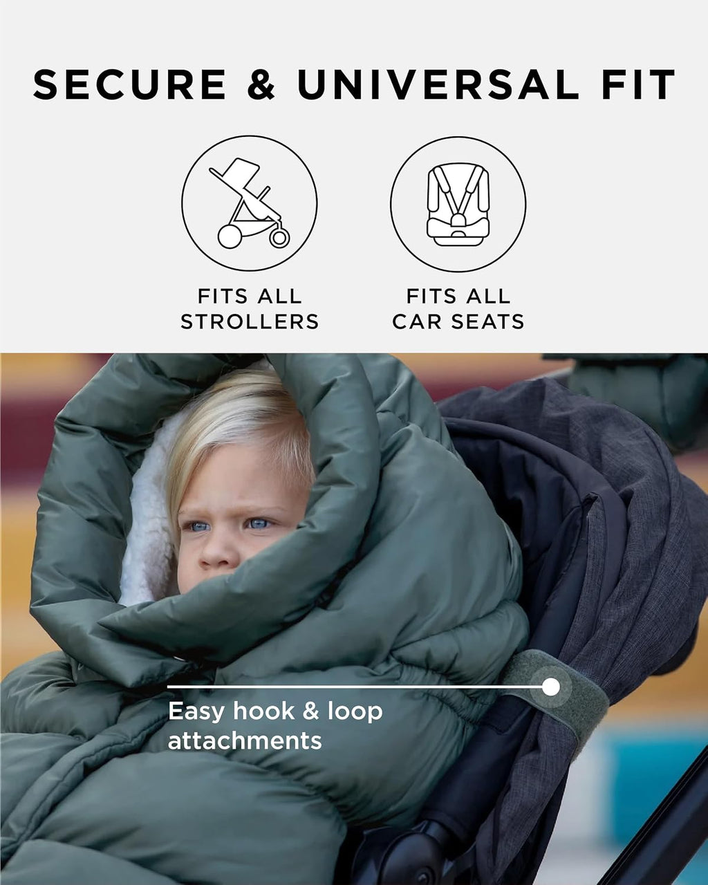 7AM Enfant Stroller Blanket 212 - Adjustable Baby Car Seat Zipped Blanket for Babies Winter, Unisex Multi Purpose Fleece Lined Warm Hooded Toddler Footmuff Water Repellent | (6M - 4T)
