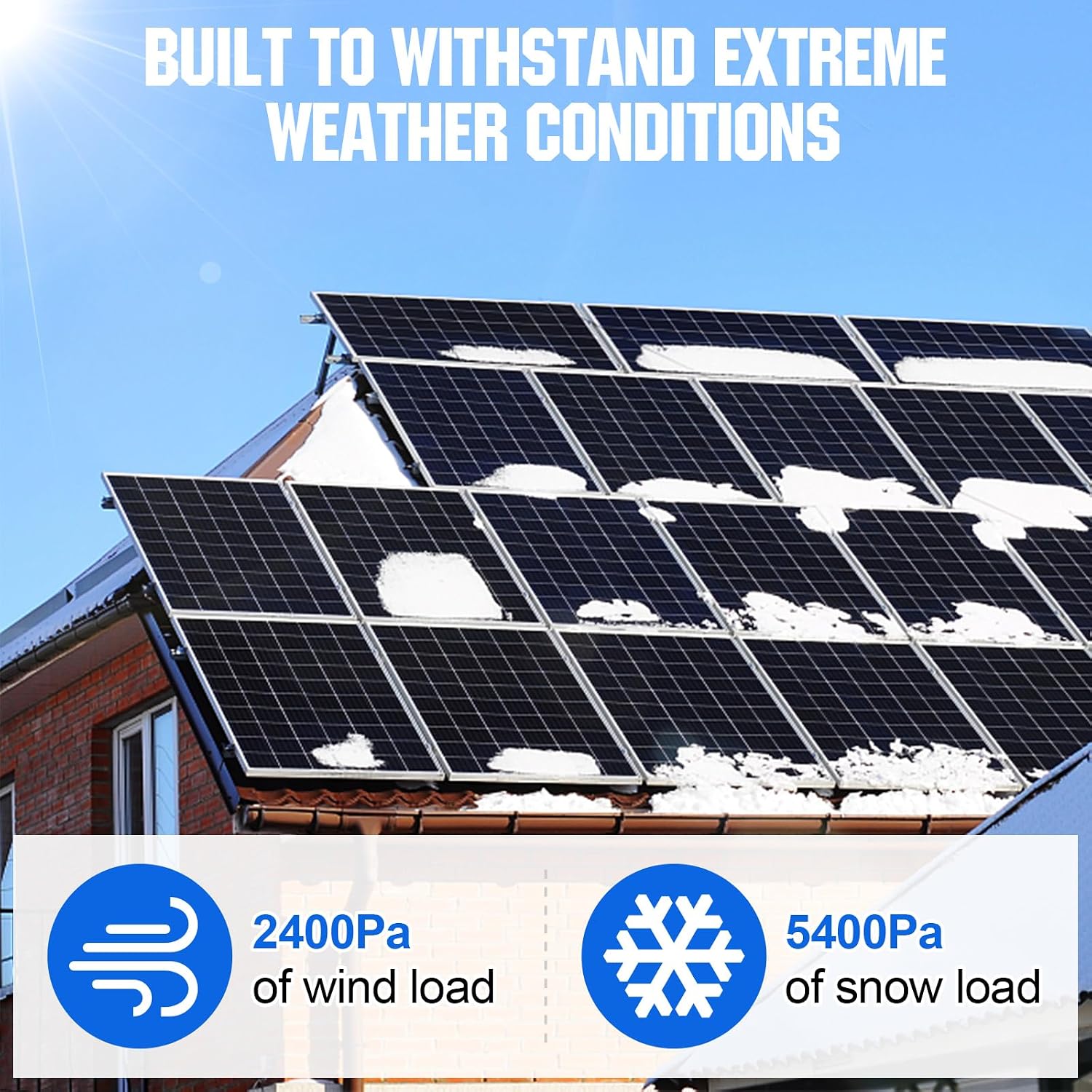 ECO-WORTHY 9.36KWH 2340W 48V Solar Power System Kit Off Grid Solar Panel Kit with 5000W 48V All-in-One Off-Grid Charge Inverter and 12pcs 195W Mono Solar Panel and Z Mounting Brackets.Plug and Play