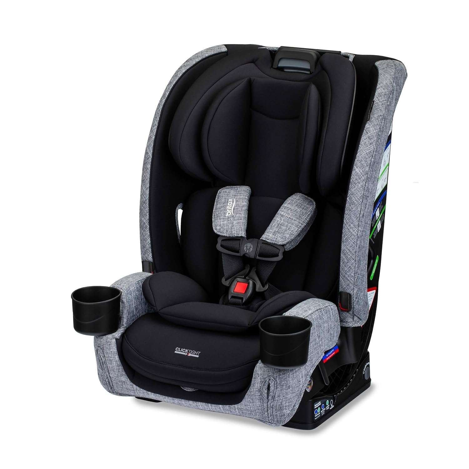 Britax One4Life Slim All in One Car Seat, Up to 10 Years of Use with Rear Facing, Forward Facing, & Booster Modes, 17.5' Slim Car Seat Design, ClickTight Installation & SafeWash Fabrics — Raven Black