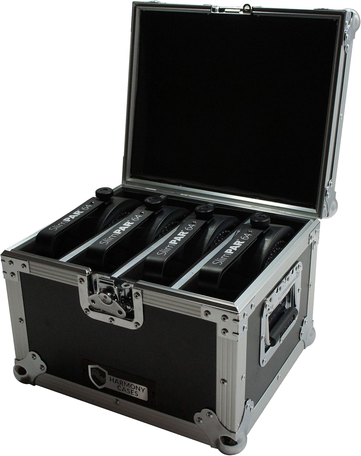 Harmony Audio Cases HC4SLIMPAR64 Light Flight Road Case Compatible with Chauvet SlimPAR 64 x 4