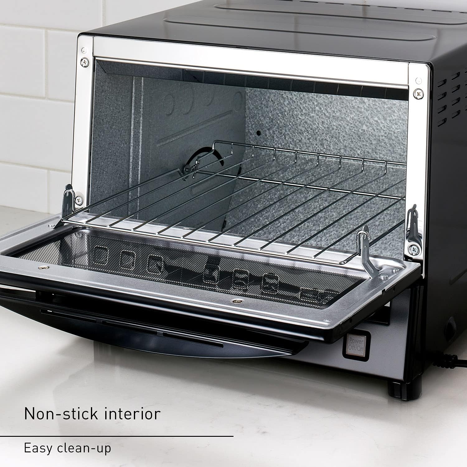Panasonic FlashXpress Toaster Oven Countertop, 4-Slice Compact Size with Double Infrared Heating, 6 Auto Cook Options and Precise Temperature Control, 1300W - NB-G110P-K (Black)