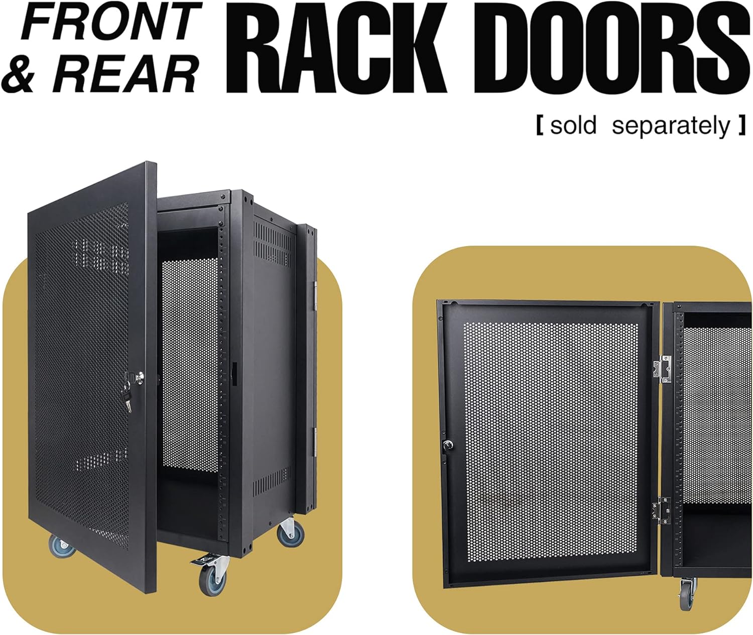 Sound Town 8U Universal Steel Rack, w/ 3' Locking Casters, Vented Side Panels for Audio Video, Server and Network Equipment (STRK-M8U)
