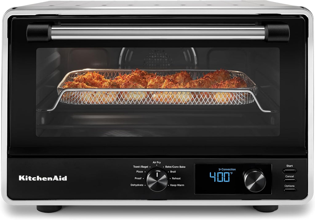 KitchenAid Digital Countertop Oven with Air Fry & Pizza Stone, KCO128CU, Contour Silver