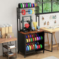 3D Printer Stand with Filament Storage,3D Printing Filament Organizing Table, with Wheels and Storage Cabinet, Heavy-Duty 3D Printer Workbench for Studios and Offices, Black