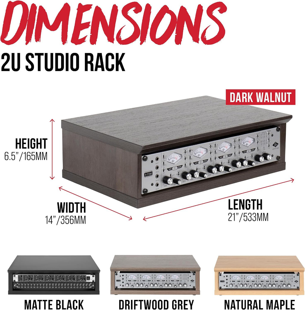 Gator Frameworks Elite Furniture Series 2U Wood Desktop Studio Rack in Natural Maple Finish (GFW-ELITERK-2U-MPL)
