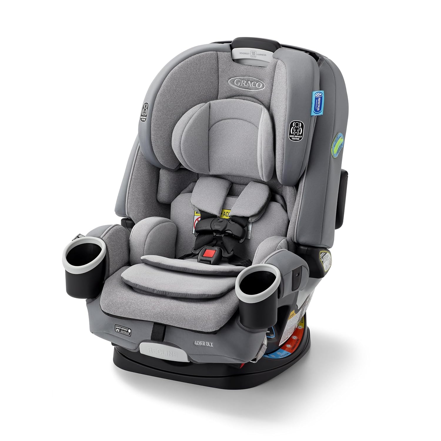 Graco 4Ever DLX 4-in-1 Baby Car Seat, Infant to Toddler Car Seat, 10 Years of Use, Rear-Facing, Forward-Facing, Highback Booster, and Backless Booster Seat Modes, Comfortable and Convenient, Charlie