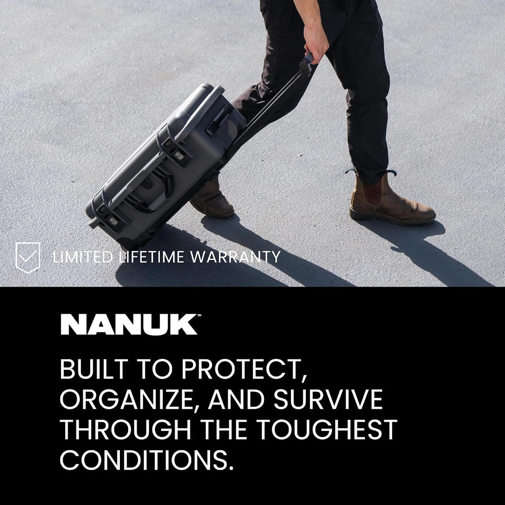 NANUK 935 Hard Case with Padded Divider – Waterproof Equipment Case with Wheels, 22' x 14' x 9' – Dustproof and Impact Resistant, Airline Carry-On Approved – Red