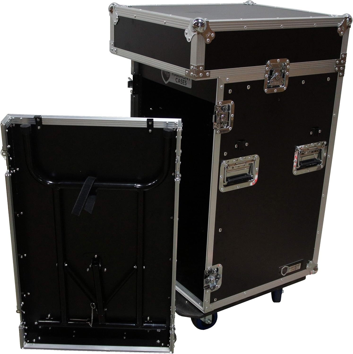 Harmony Audio HC11M16UCT Flight 11U Slant Top Mixer Case 18U Vertical Rack with Table