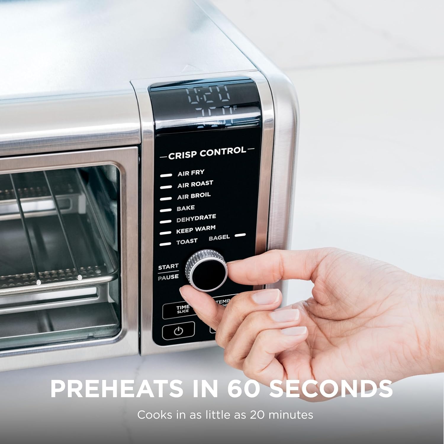Ninja Digital Air Fryer & Toaster Oven | 8-in-1 Functionality | Flip-Up Design | XL Capacity | Air Fry Basket, Sheet Pan, Wire Rack & Crumb Tray | 1800 Watt | Silver | SP101