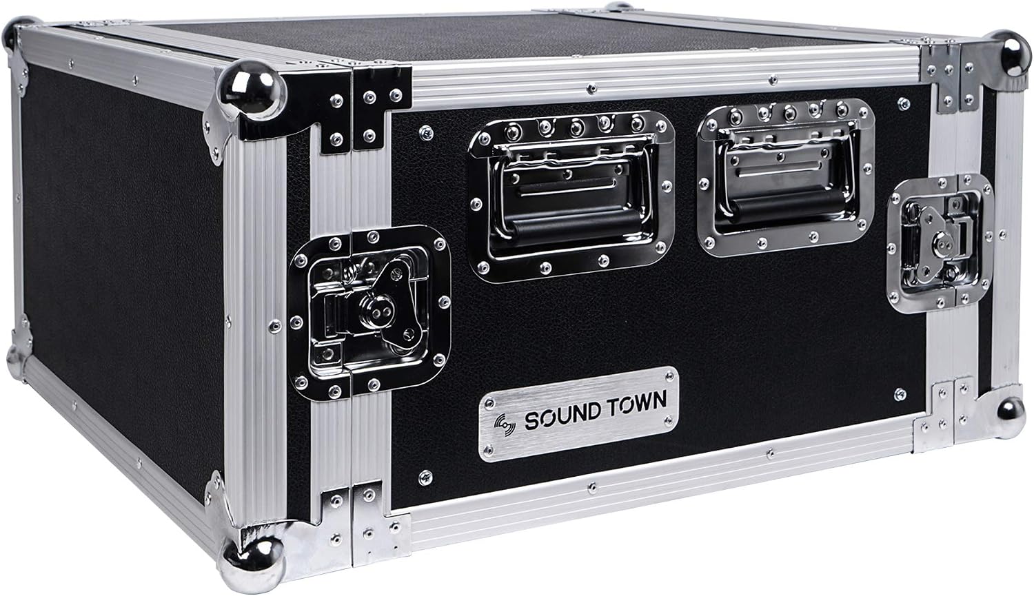 Sound Town 6U PA/DJ Rack/Road Case, 6-Space, with 21' Depth, Plywood, Metal Ball Corners - Pro Tour Grade (STRC-6U)