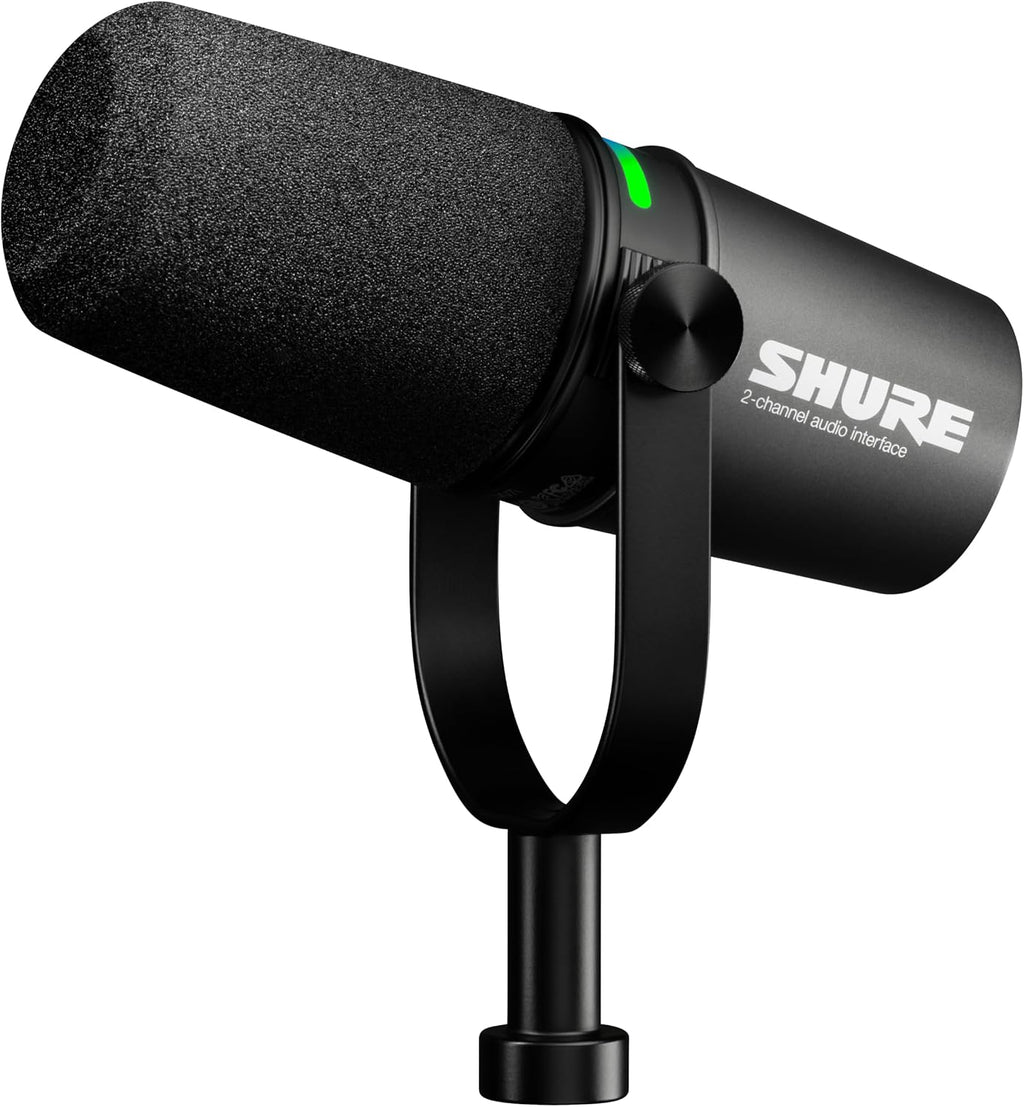 Shure MV7i Smart Microphone – USB-C & XLR Mic for Podcasting, Music & Streaming with Built-in Audio Interface, Auto Level Mode, Advanced DSP, All-Metal Design, Black