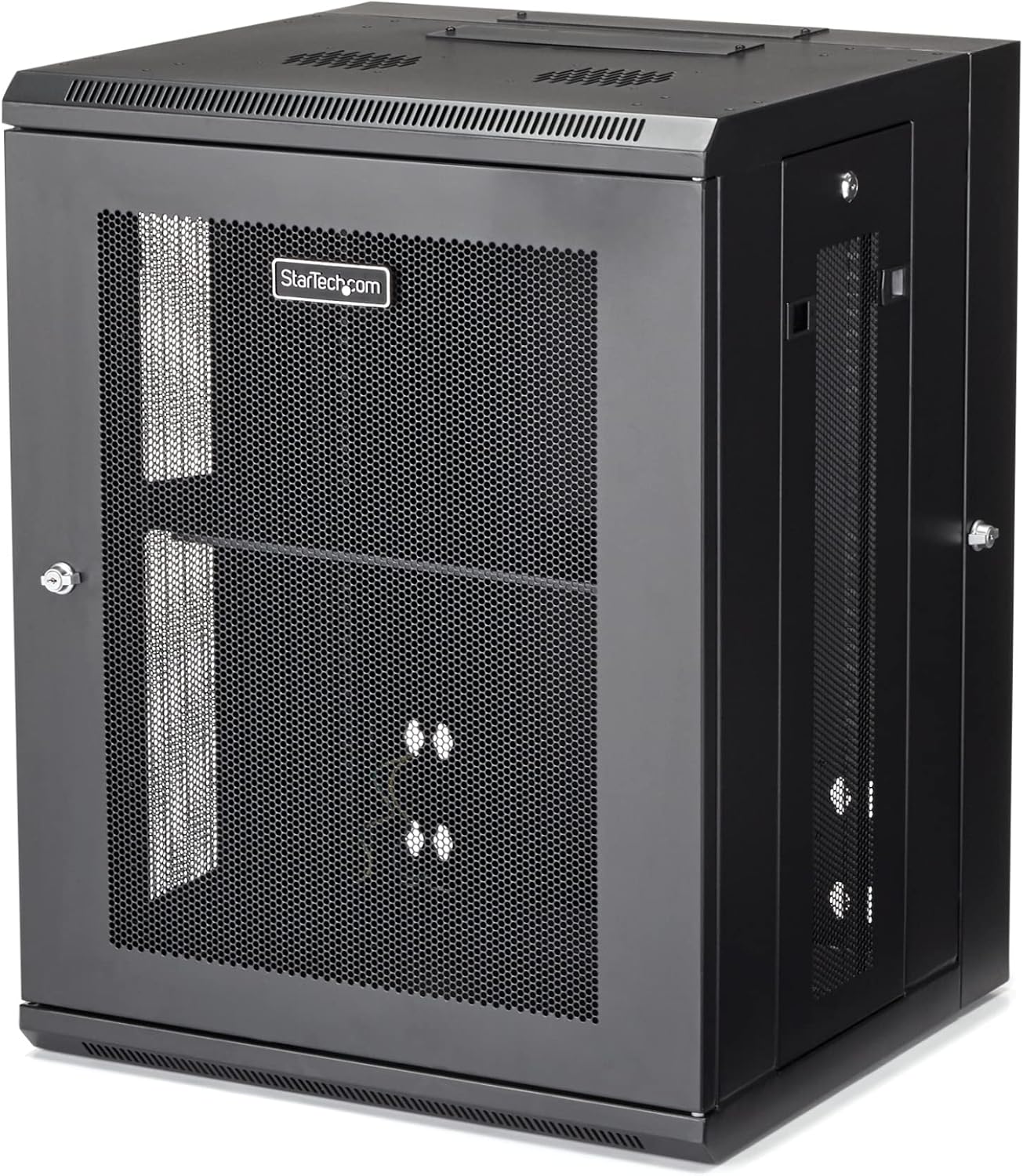 StarTech 4-Post 15U Wall Mount Network Cabinet w/ 1U Shelf, 19' Wall-Mounted Server Rack Kit for IT / Data Computer Equipment, Ships Fully Assembled