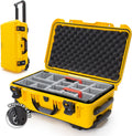 NANUK 935 Hard Case with Padded Divider – Waterproof Equipment Case with Wheels, 22' x 14' x 9' – Dustproof and Impact Resistant, Airline Carry-On Approved – Yellow