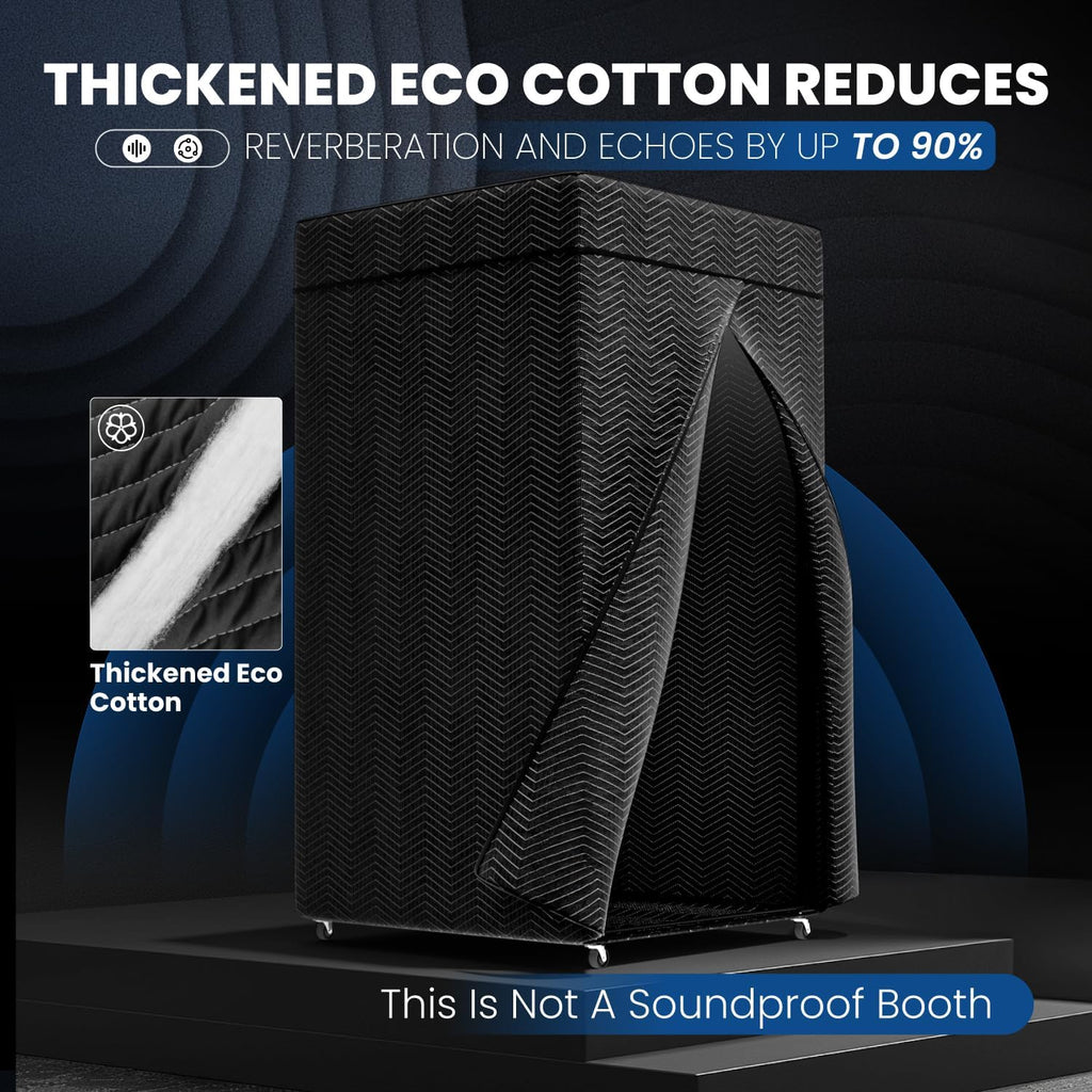 RDCMKL XL Portable Recording Booth, Complete Home Recording Studio Soundproof Vocal Booth, Foldable with Travel Bag for Echo-Free Studio-Quality Sound, Ideal for Voiceovers, Podcasts, and Music