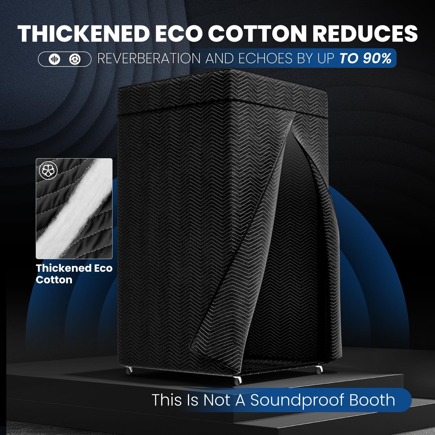 RDCMKL XL Portable Recording Booth, Complete Home Recording Studio Soundproof Vocal Booth, Foldable with Travel Bag for Echo-Free Studio-Quality Sound, Ideal for Voiceovers, Podcasts, and Music