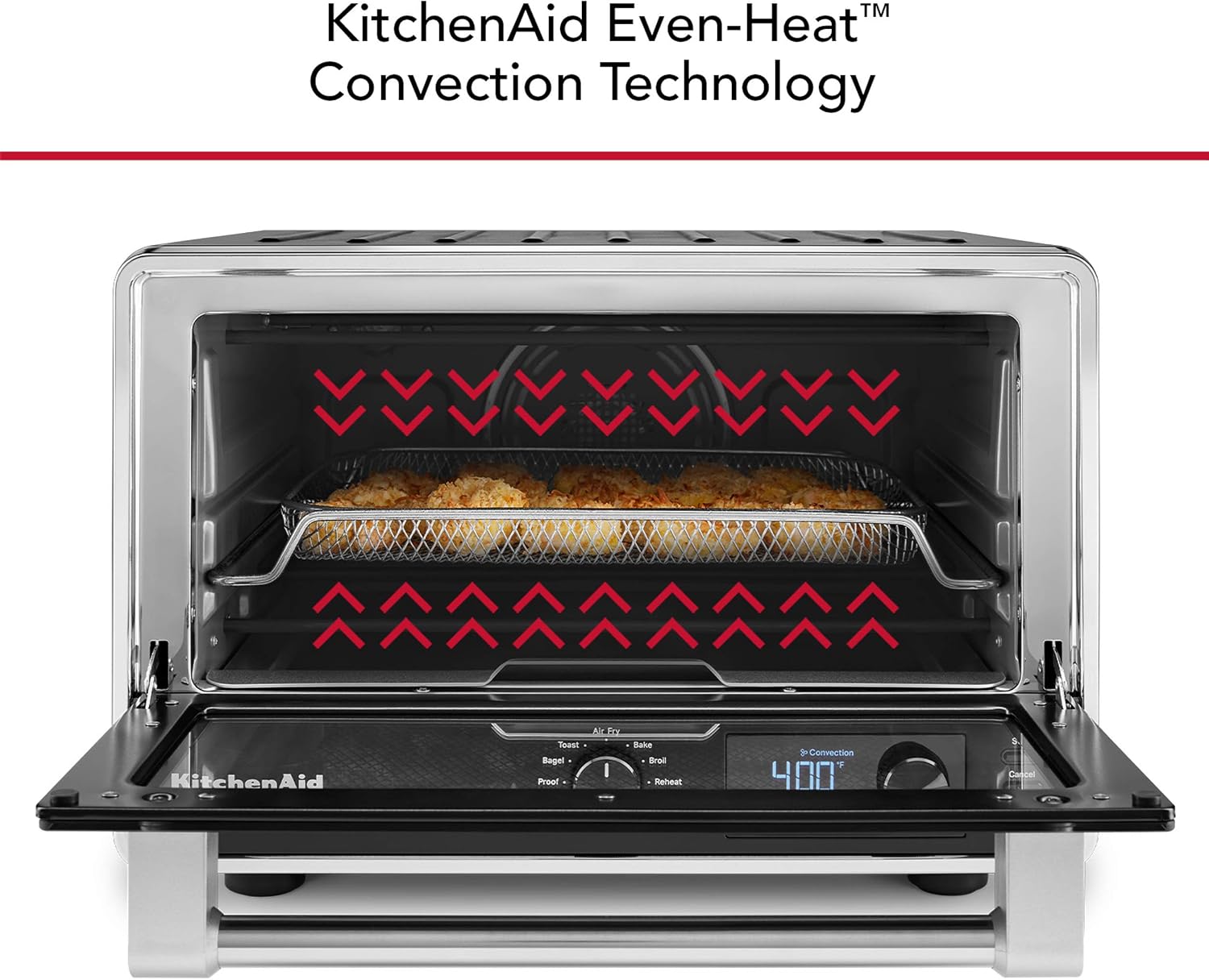KitchenAid Digital Countertop Oven with Air Fry & Pizza Stone, KCO128BM, Black Matte