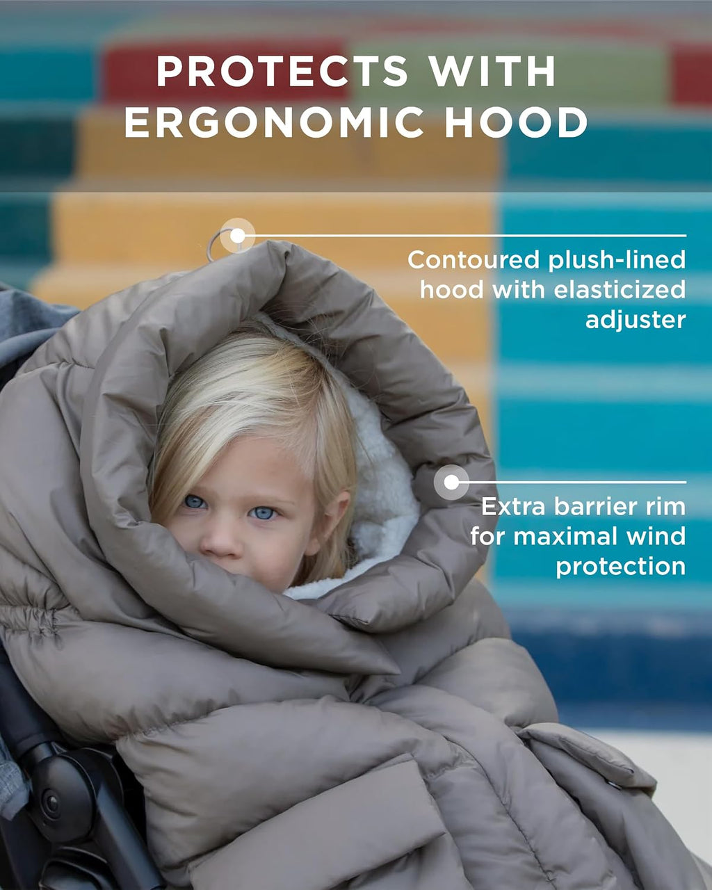 7AM Enfant Stroller Blanket 212 - Adjustable Baby Car Seat Zipped Blanket for Babies Winter, Unisex Multi Purpose Fleece Lined Warm Hooded Toddler Footmuff Water Repellent | (6M - 4T)