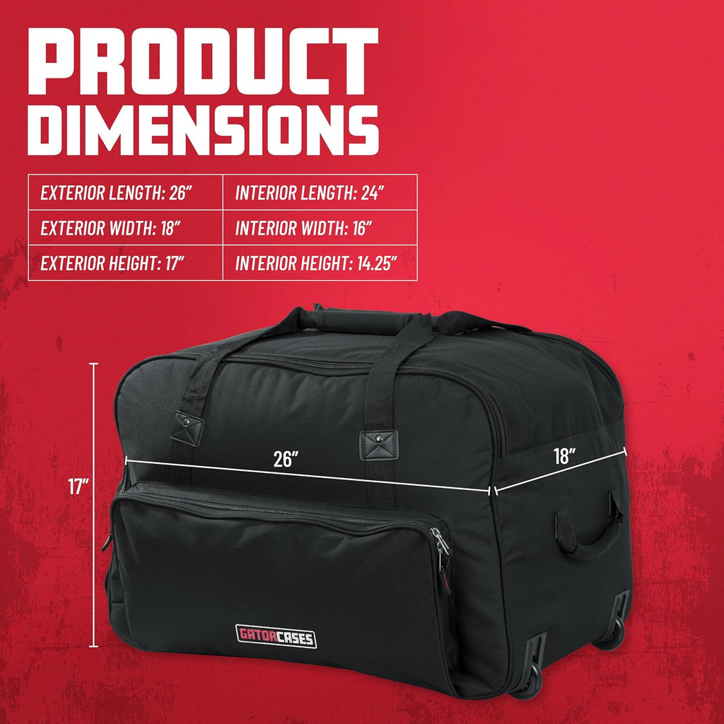 Gator Cases Rolling Speaker Bag for Small Format 12' Loudspeakers with Retractable Pull Handle (GPA-712SM)