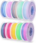 RAMBERY Matte Rainbow PLA 3D Printer Filament Bundle, 10 Colors Total 10kg, 1.75mm Multicolor Gradient 3D Printing Filament for Most FDM 3D Printers, 1KG Spool (2.2lbs) x 10 PCS