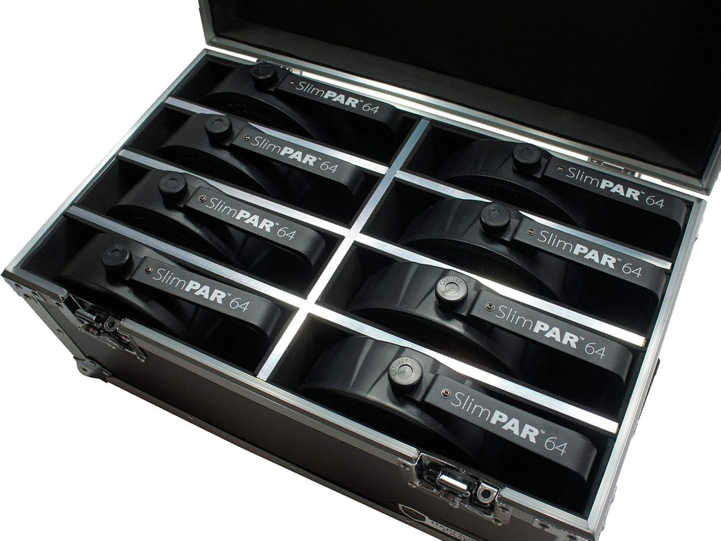 Harmony Audio HC8SLIMPAR64 Lighting 8 Space Slimpar Can Light Flight Custom Case New