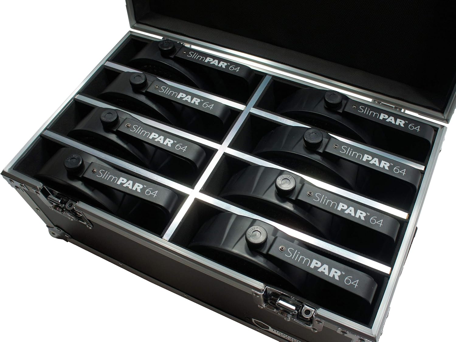 Harmony Audio HC8SLIMPAR64 Lighting 8 Space Slimpar Can Light Flight Custom Case New
