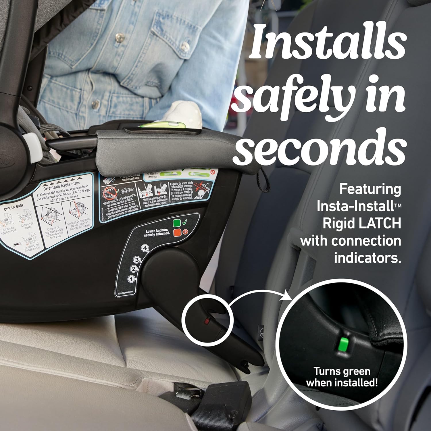 Graco® Gomax Infant Car Seat, Orchid Haze, Lightweight, Reclining Rear Facing Car Seat Installs with or Without a Base